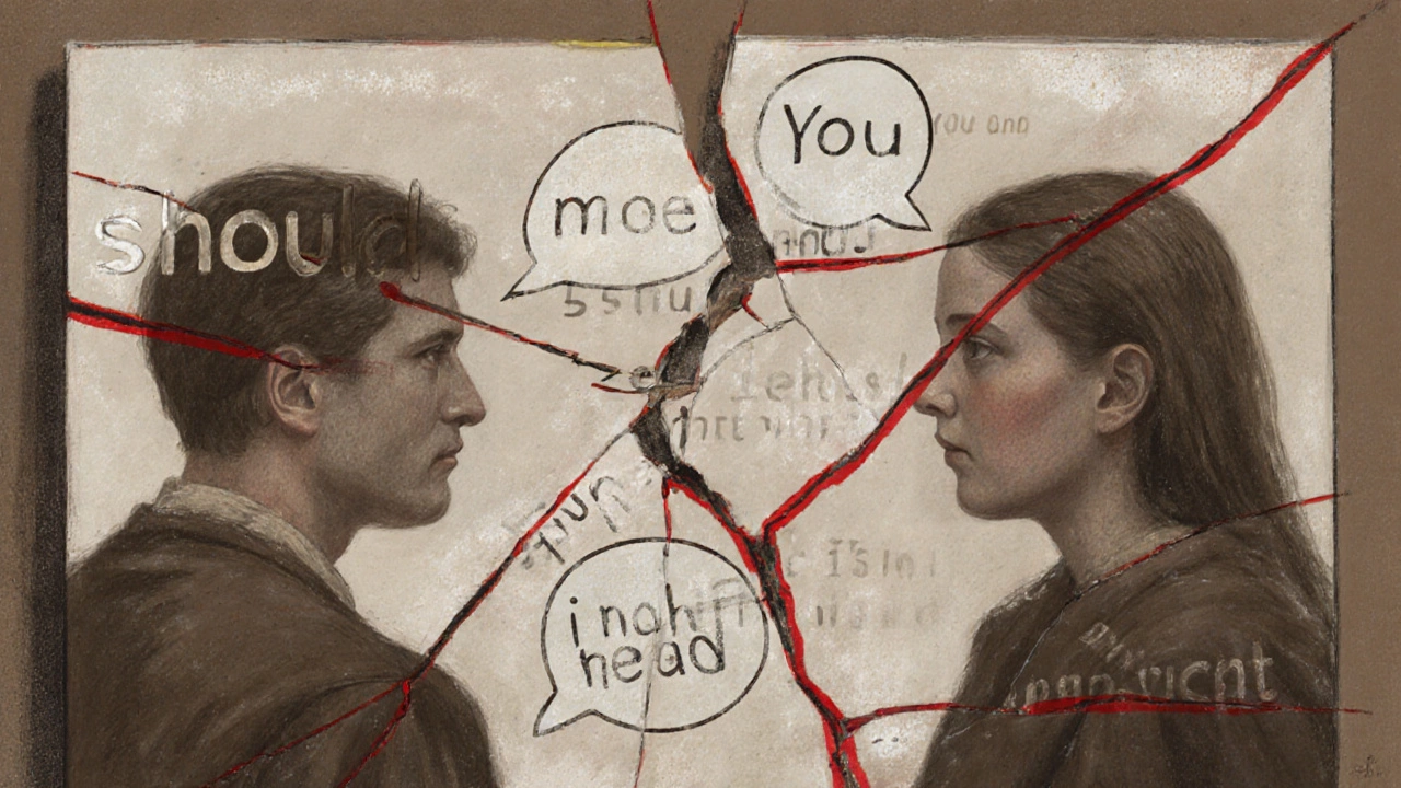 Разбитое зеркало отражает клиента и искаженное лицо психолога, слова &#039;ты должен&#039; и &#039;это в твоей голове&#039; разрывают стекло.