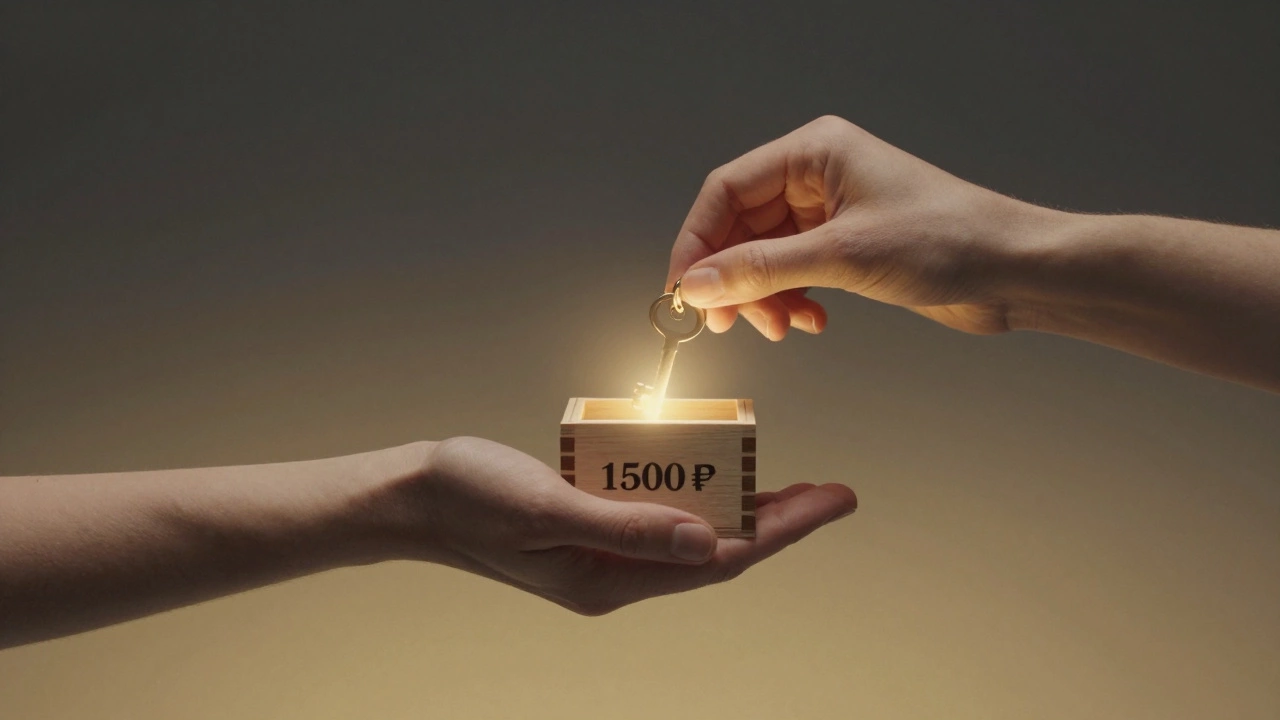 Руки передают коробку с ключом — символ перехода от боли к внутреннему спокойствию.