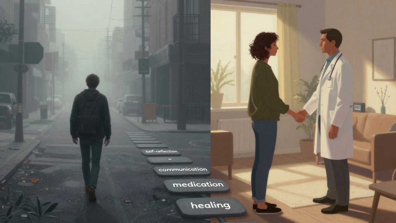 Символическое изображение пути к выздоровлению через психолога и психотерапевта.