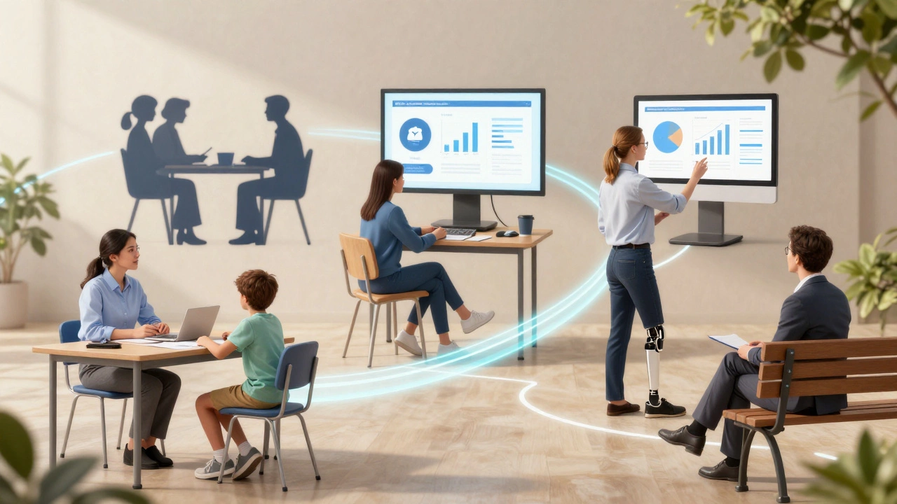 Пять типов психологов работают в разных контекстах: школа, семья, офис, реабилитация и консультация.